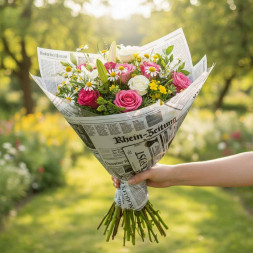 Пленка в рулоне с рисунком Газета черно-белая размер 70см