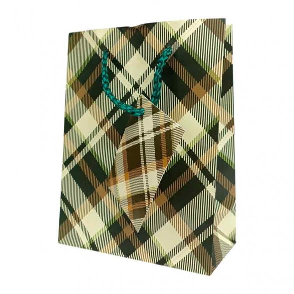Пакет матовый бумажный МЭН+клетка размер 12*15*5,5см