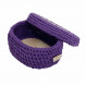 Шкатулка вязаная овальная темно-фиолетовая размер 21*16*9см