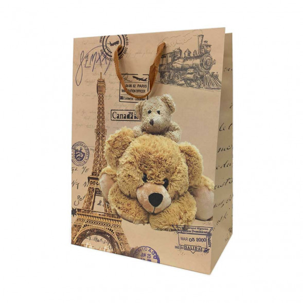 Пакет крафт Мишки размер 31*43*19см