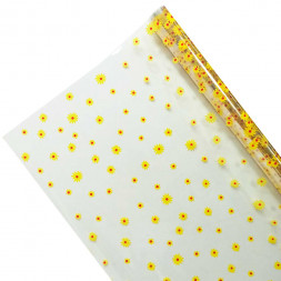 Пленка в рулоне с рисунком Маргаритки желто-красные размер 70см