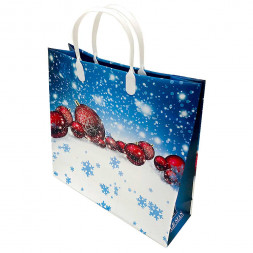 Пакет сумка размер 30*30см Бордовые шары