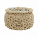 Шкатулка вязаная круглая кремовая D16см L9см