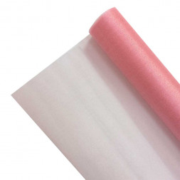 Органза СНЕГ в рулоне персиковая размер 70см*9м