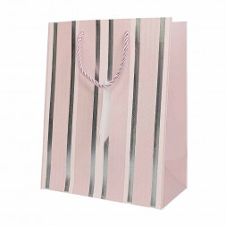 Пакет ЛЮКС Полоска с металлическим тиснением размер 18*23*10см