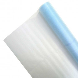 Органза СНЕГ в рулоне голубая размер 70см*9м