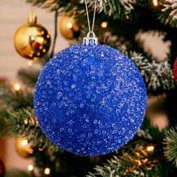 Шар-декор новогодний синий размер d-15см