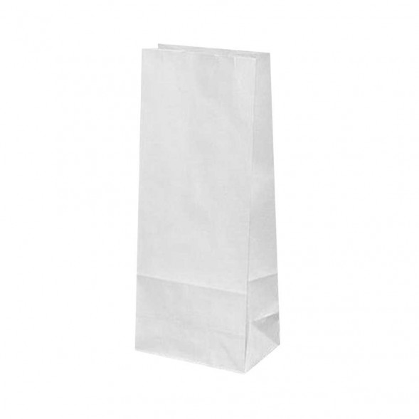 Пакет бумажный белый с прямоугольным дном 70г/м2 размер 33*12*8см уп 10шт