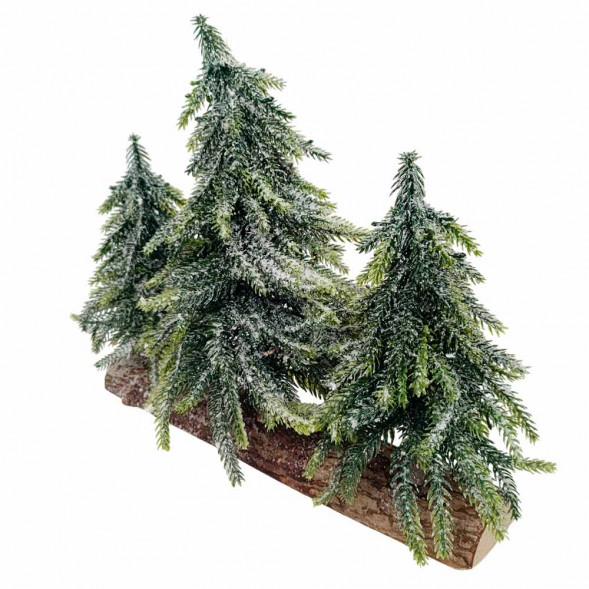 Елочки заледеневшие на пеньке Н-27см