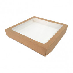 Контейнер EcoTabox с окном 2500мл крафт размер 260*260*40мм уп 10шт
