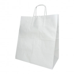 Пакет бумажный белый с крученой ручкой 80г/м2 размер 32*37*20см уп 10шт