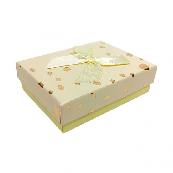 Коробка прямоугольная Конфетти с бантом размер 7*9*2,8см
