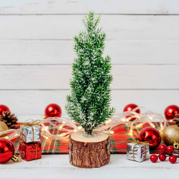 Ель заледеневшая на пенечке Н-15см