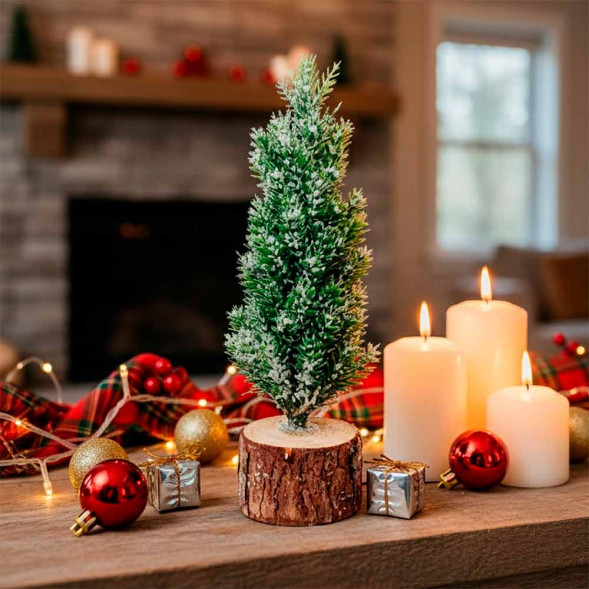 Ель заледеневшая на пенечке Н-15см