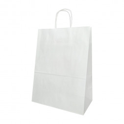 Пакет бумажный белый с крученой ручкой 80г/м2 размер 35*45*15см уп 10шт