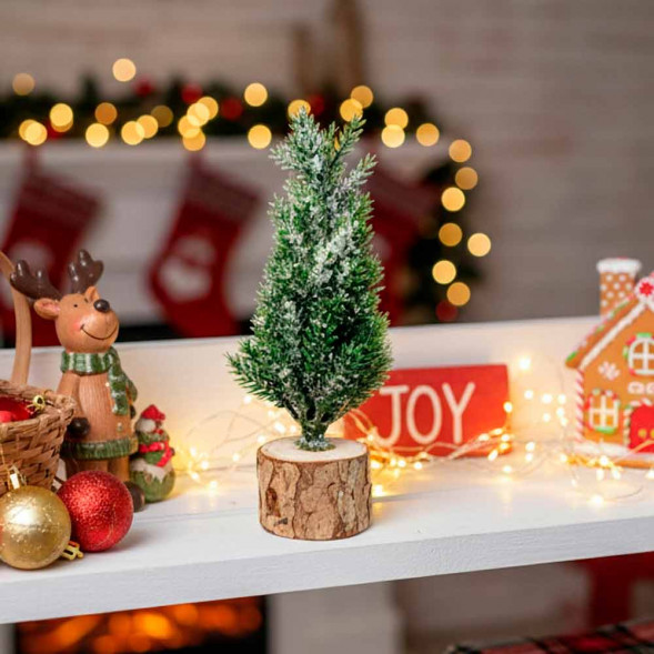 Ель заледеневшая на пенечке Н-18см