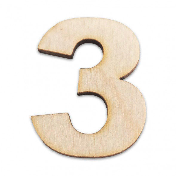 Декор из дерева Цифры 3см