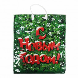 Пакет с пластмассовыми ручками Поздравление размер 40*44см 10шт