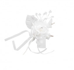 Бутоньерка роза с бусинами h-15см