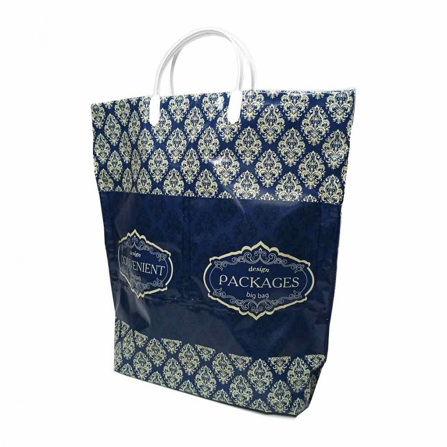 Пакет с пластмассовыми ручками многослойный Packages размер 37*37смПакет с пластмассовыми ручками многослойный с карманами Packages размер 37*37см