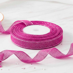 Парча ярко-розовая размер 15мм*23м