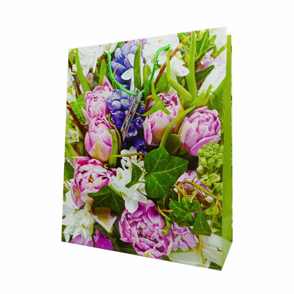 Пакет ламинированный Цветы размер 26*32*10см