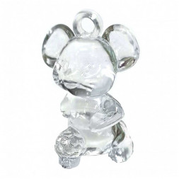 Декор из пластика прозрачный Мышка с мячом H-4,5см