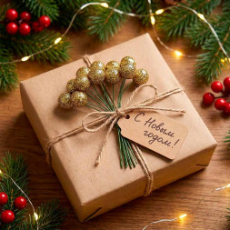 Шарики на проволоке золото D-1,5см Н-9см