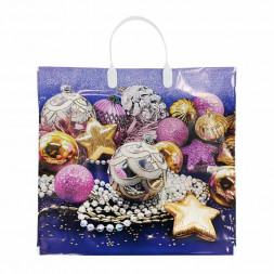 Пакет с пластмассовыми ручками Золотая звездочка размер 36*40см 10шт