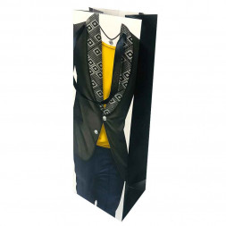 Пакет под бутылку ЛЮКС Мужской костюм размер 12*35*9см  