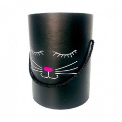 Коробка цилиндр Кошка без крышки размер 18см*24см