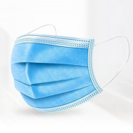 Маска медицинская трехслойная голубая упаковка 50шт по 1,50р за штуку
