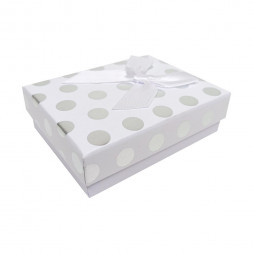Коробка прямоугольная Горошек с бантом размер 7*9*2,8см