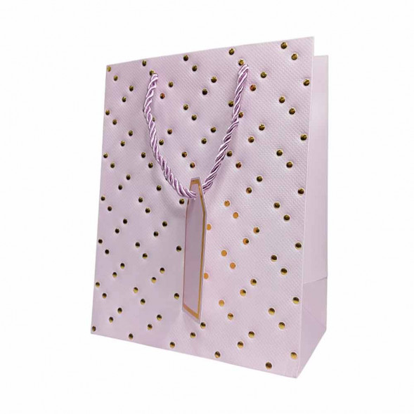 Пакет ЛЮКС Золотые клепки с тиснением размер 18*23*10см