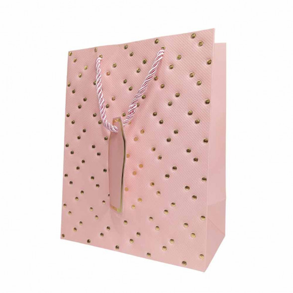 Пакет ЛЮКС Золотые клепки с тиснением размер 18*23*10см