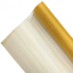 Органза СНЕГ в рулоне горчичная размер 70см*9м