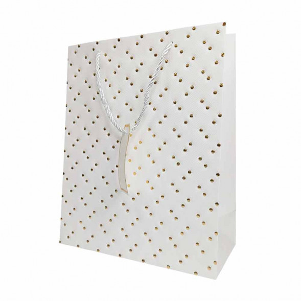 Пакет ЛЮКС Золотые клепки с тиснением размер 26*32*12см