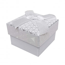 Коробка квадрат Сетка с бантом размер 5*5*3,5см
