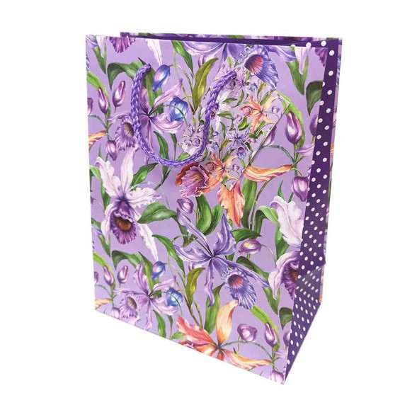Пакет матовый Ретро цветы размер 26*32*10см 