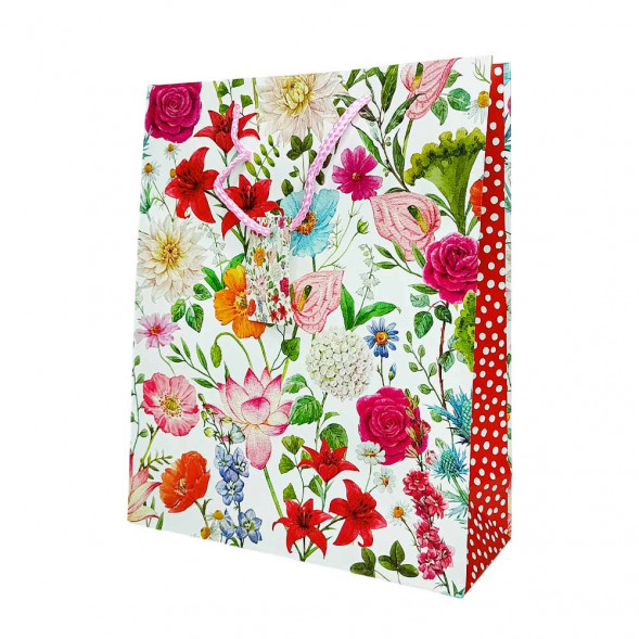 Пакет матовый Ретро цветы размер 26*32*10см 