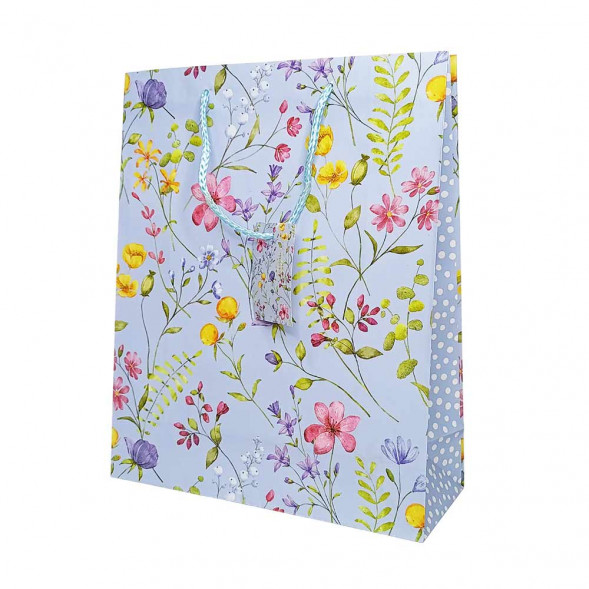 Пакет матовый Ретро цветы размер 26*32*10см 