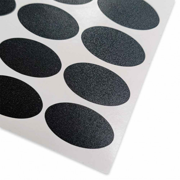 Наклейки Овал черные размер 3,5см*2см лист 21шт