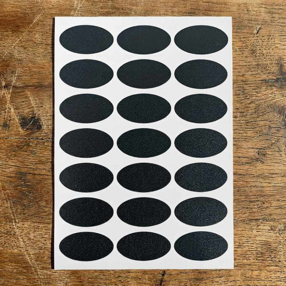 Наклейки Овал черные размер 3,5см*2см лист 21шт