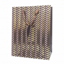 Пакет ЛЮКС Зигзаг с золотым тиснением размер 18*23*10см
