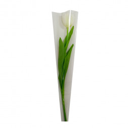 Конус матовый на 1 цветок белый однотонный размер 12*45см уп 50шт