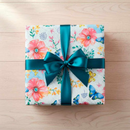 Бумага подарочная Бабочки размер листа 0,685м*100см уп 1л