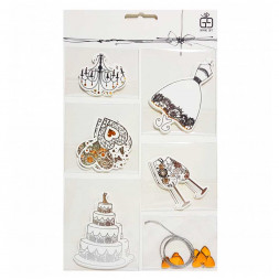Наклейки декоративные 3D Винтаж свадебный размер 6*7см