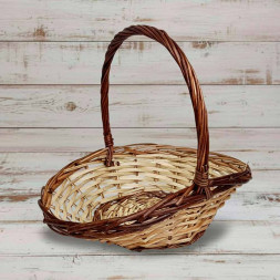 Корзина овальная ива светлая с темной каемкой в 3-х размерах