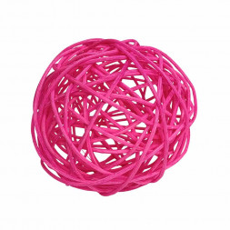 Шар из ротанга розовый D-8-9см