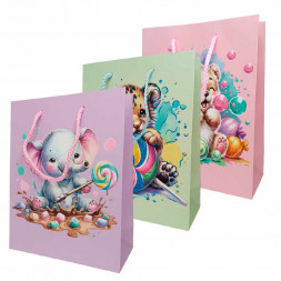 Пакет ЛЮКС Детский с блестками размер 18*23*10см